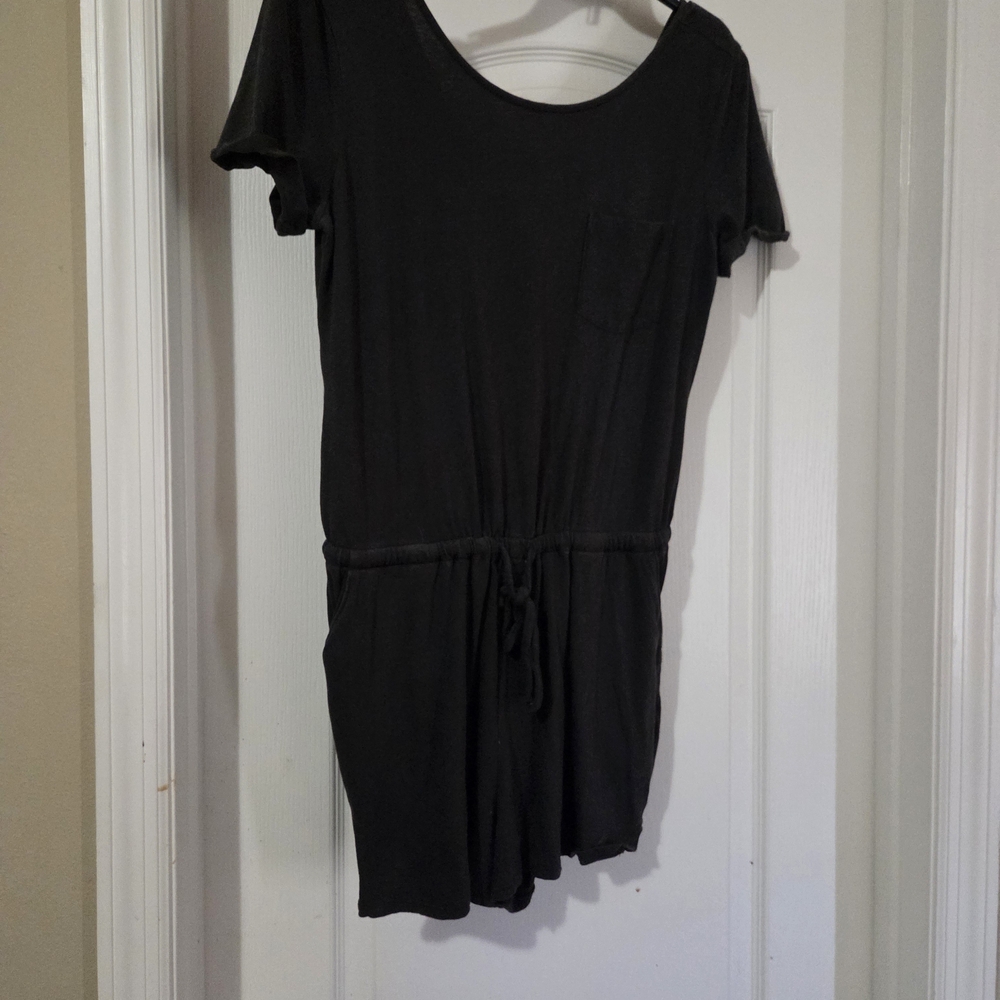 Black Short Sleeve Romper
